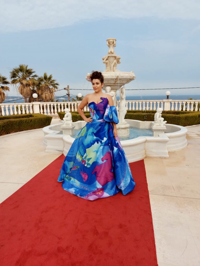 Nicola wearing Charles & Ron at Cannes Film Festival GSF Awards 2021